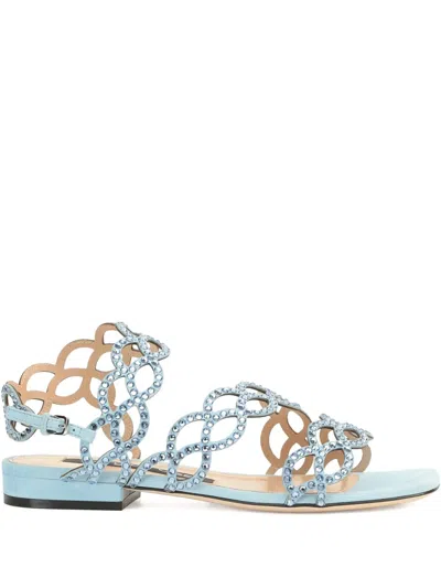 Sergio Rossi Leather Sandals In Blue
