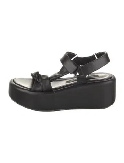 Pre-owned Sergio Rossi Leather Sandals In Black