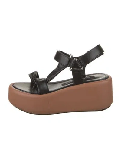 Pre-owned Sergio Rossi Leather Sandals In Black