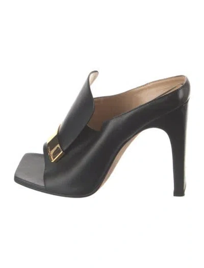 Pre-owned Sergio Rossi Leather Sandals In Black