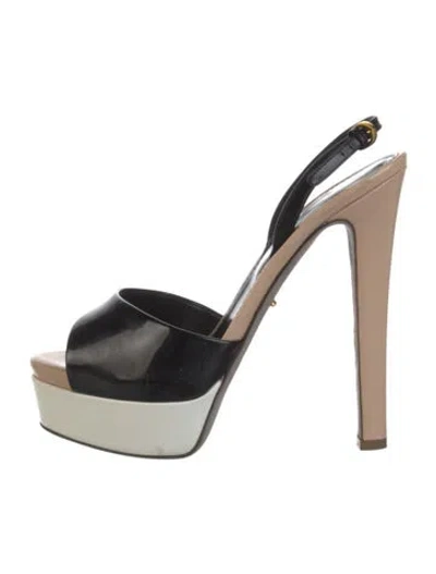 Pre-owned Sergio Rossi Leather Sandals In Black/neutrals