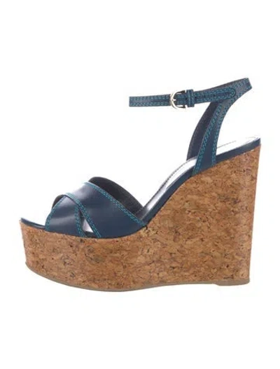 Pre-owned Sergio Rossi Leather Sandals In Blue