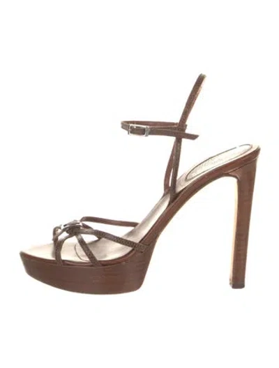 Pre-owned Sergio Rossi Leather Sandals In Brown