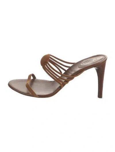 Pre-owned Sergio Rossi Leather Sandals In Brown