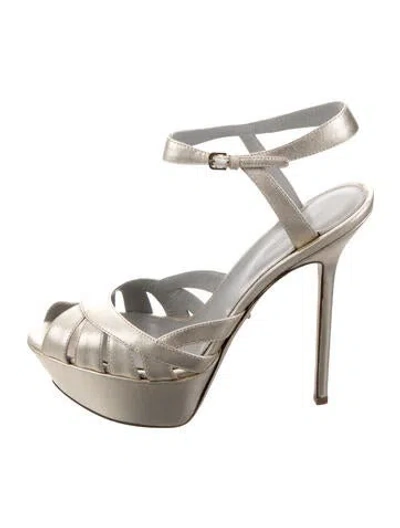 Pre-owned Sergio Rossi Leather Sandals In Gold