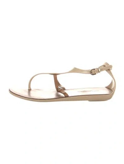 Pre-owned Sergio Rossi Leather Sandals In Neutral