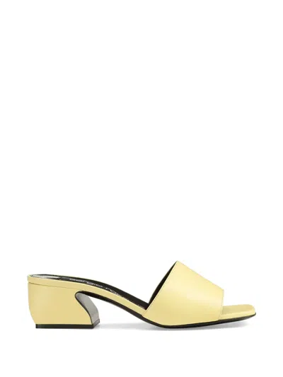 Sergio Rossi Leather Sandals In Yellow