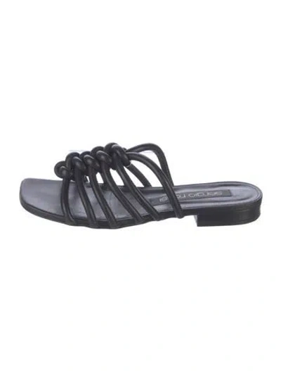 Pre-owned Sergio Rossi Leather Slides In Black