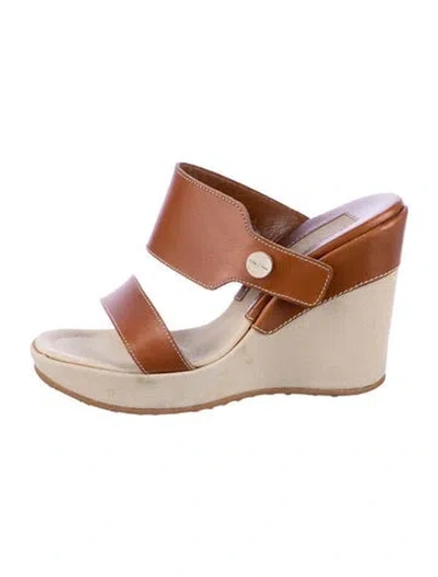 Pre-owned Sergio Rossi Leather Slides In Brown