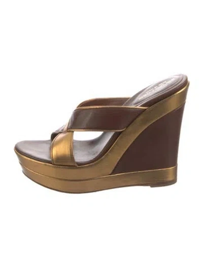 Pre-owned Sergio Rossi Leather Slides In Multi