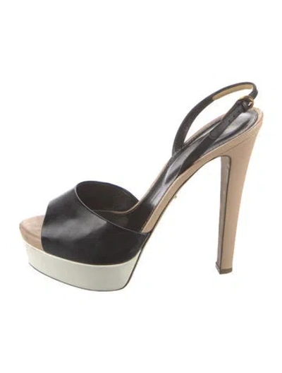 Pre-owned Sergio Rossi Leather Slingback Sandals