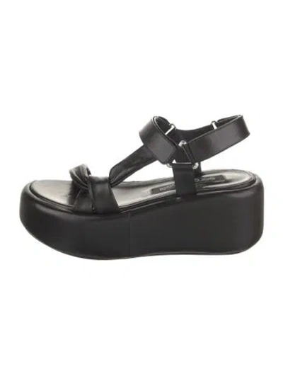 Pre-owned Sergio Rossi Leather Slingback Sandals In Black