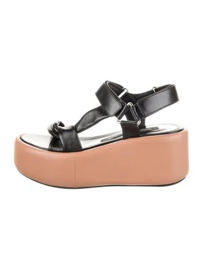 Pre-owned Sergio Rossi Leather Slingback Sandals In Black