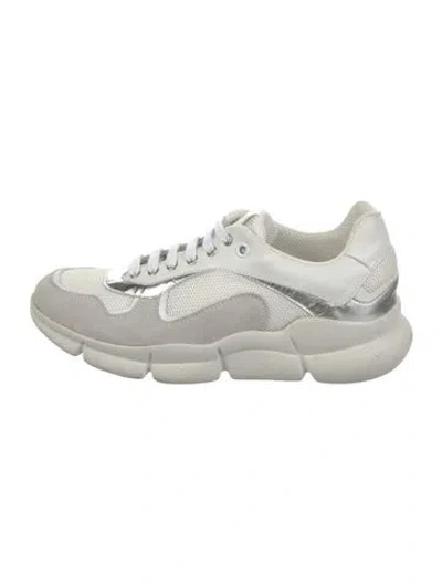 Pre-owned Sergio Rossi Leather Sneakers In White