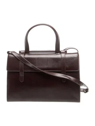 Pre-owned Sergio Rossi Leather Top Handle Bag In Brown