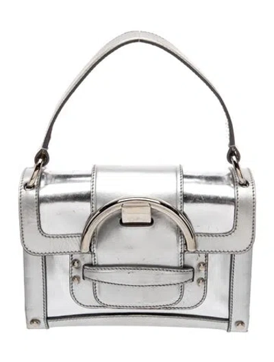 Pre-owned Sergio Rossi Leather Top Handle Bag In White