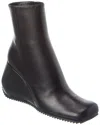 Sergio Rossi Leather Wedge Boot In Black