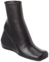 Sergio Rossi Leather Wedge Boot In Black