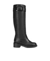 Sergio Rossi Prince Leather Knee-high Boots In Black