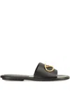 Sergio Rossi Logo-detail Sandals In Black