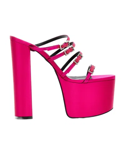 Sergio Rossi Logo High-heeled Sandals In Pink