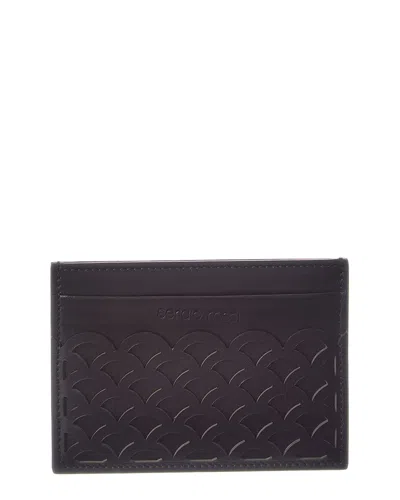 Sergio Rossi Logo Leather Card Case In Black