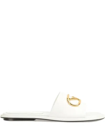 Sergio Rossi Logo-plaque Sandals In White