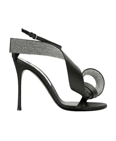Sergio Rossi Logo Sandals In Black