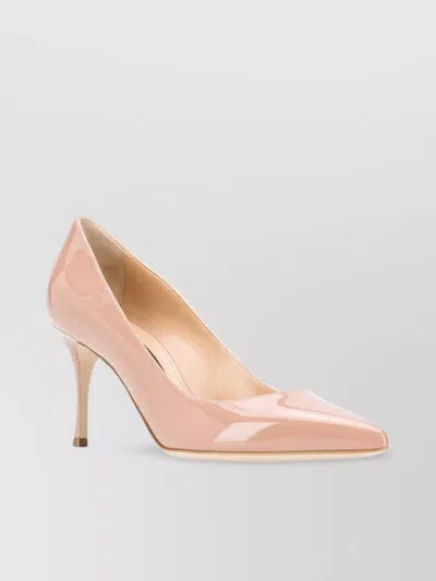 Sergio Rossi Luxe Leather Stiletto Heel Pumps In Pink
