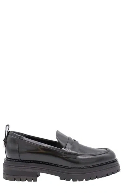 Sergio Rossi Luxe Raffia Slip-on Loafers With 4.5cm Sole In Black