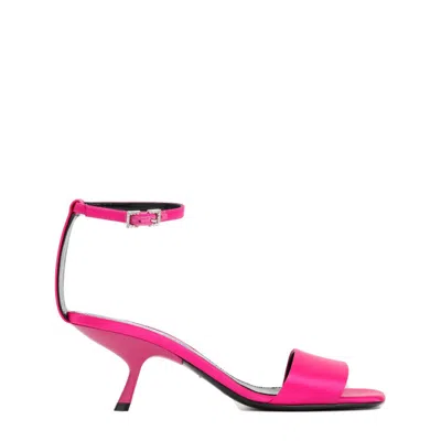 SERGIO ROSSI SERGIO ROSSI MAGENTA SATIN SANDALS