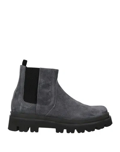 Sergio Rossi Man Ankle Boots Slate Blue Size 9 Leather