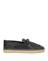 Sergio Rossi Man Espadrilles Black Size 9 Textile Fibers In Black