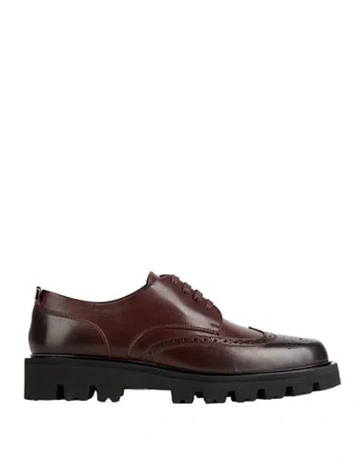 Sergio Rossi Man Lace-up Shoes Plum Size 11 Leather In Purple