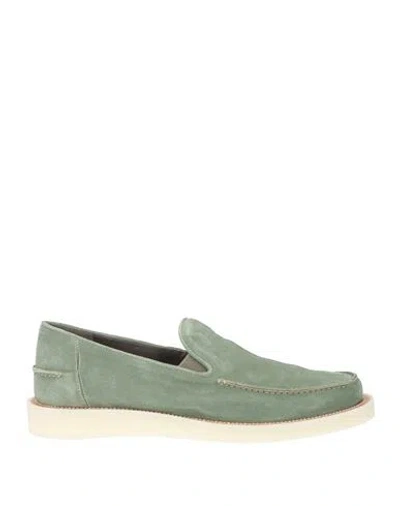 Sergio Rossi Man Loafers Sage Green Size 6 Leather