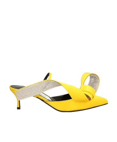Sergio Rossi Marquise Bow Embellished Pumps In Yellow