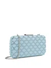 Sergio Rossi Mermaid Crystal-embellished Scale-pattern Clutch Bag In Blue