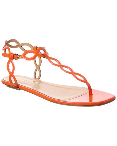 Sergio Rossi Mermaid Patent Sandal In Orange