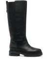 Sergio Rossi Mid-calf Leather Boots In Black