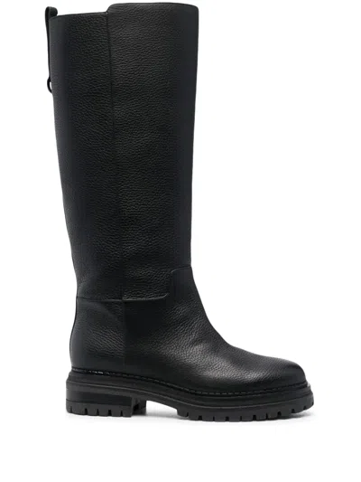 Sergio Rossi Mid-calf Leather Boots In Black