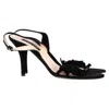 Sergio Rossi Mid-heel Sandals In Black Velvet In Black