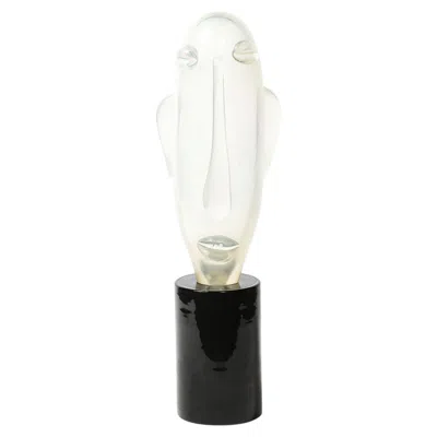 Pre-owned Sergio Rossi Mid-century Hand-blown Murano Opalescent Glass Head Sculpture By  In White