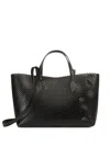 Sergio Rossi Mini Mermaid Perforated Tote Bag In Black
