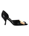Sergio Rossi Miroir Pumps In Black Leather In Black
