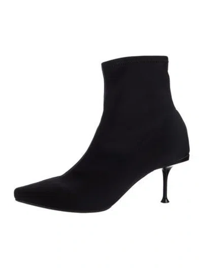 Pre-owned Sergio Rossi Neoprene Sock Boots In Black