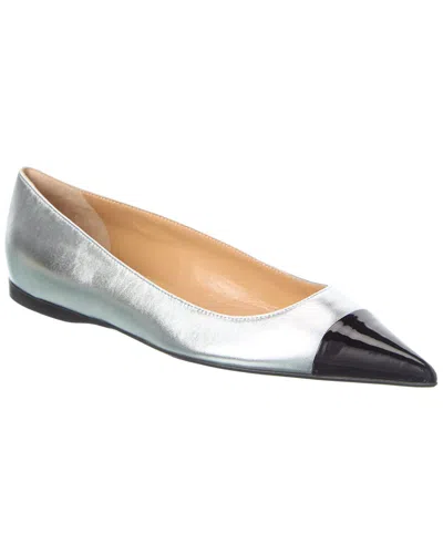 Sergio Rossi New Secret Leather Ballet Flat In Gray