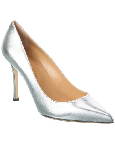 Sergio Rossi New Secret Leather Pump In Silver