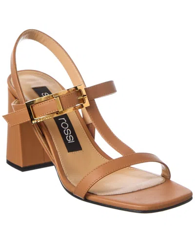 Sergio Rossi Nora 80 Leather Sandal In Brown