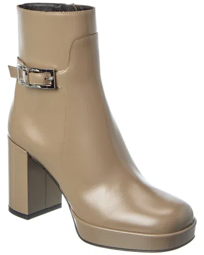 Sergio Rossi Nora Leather Platform Boot In Neutral