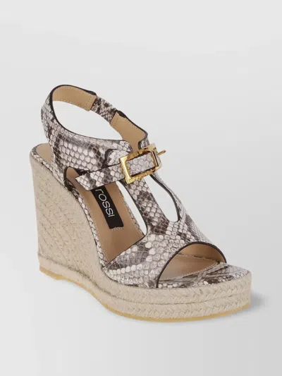 SERGIO ROSSI NORA SANDALS WITH ROPE WEDGE HEEL